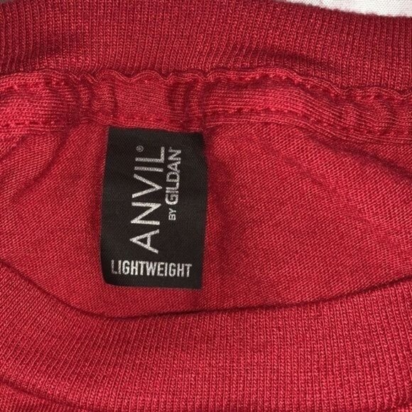 Anvil Gildan Lightweight Red "Greetings From The North Pole" T-Shirt L - Picture 2 of 8